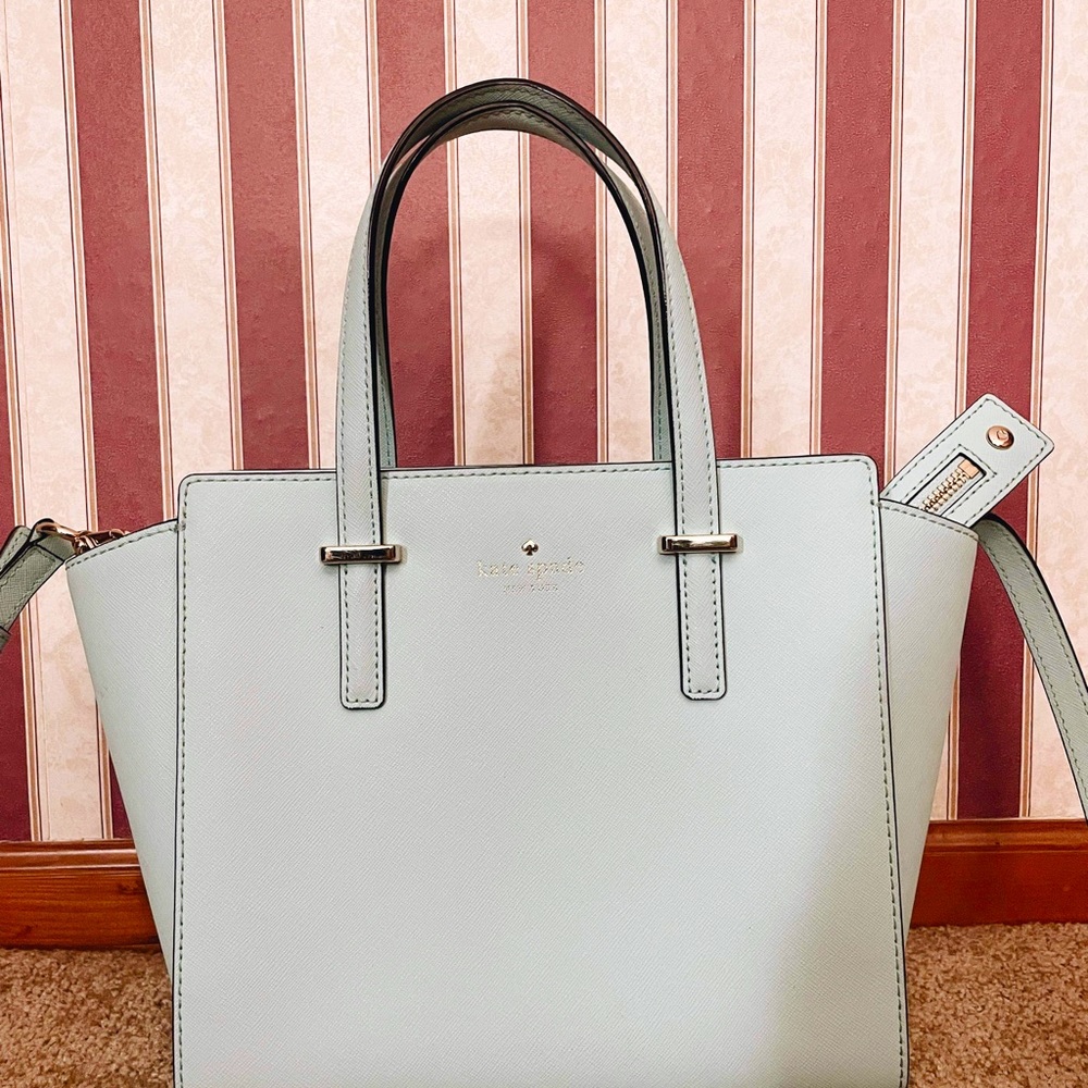 Kate Spade Satchel, baby minty blue, silver hardware
